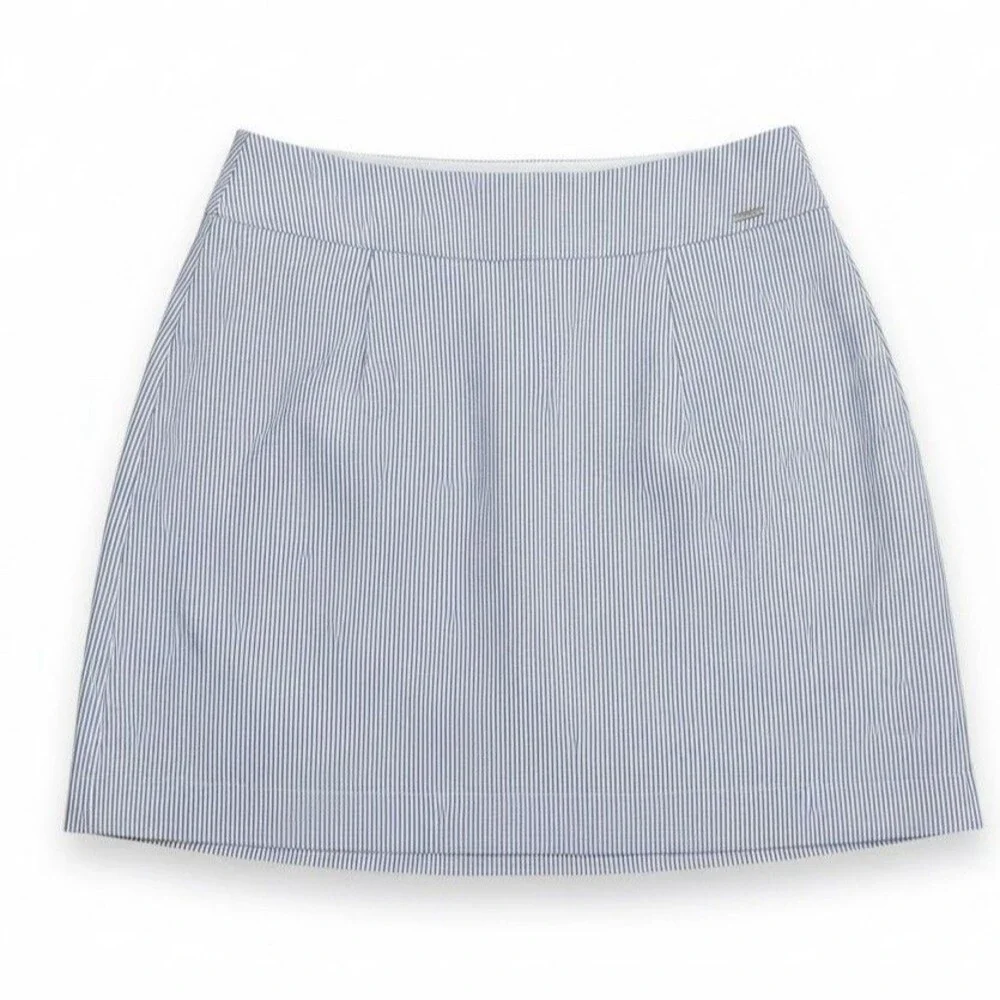 SC & Co Tummy Control Golf Skort Womens Blue/White Striped Stretch Tennis Skort